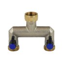Wasserverteiler Metall/Messing mit 2 Hähnen